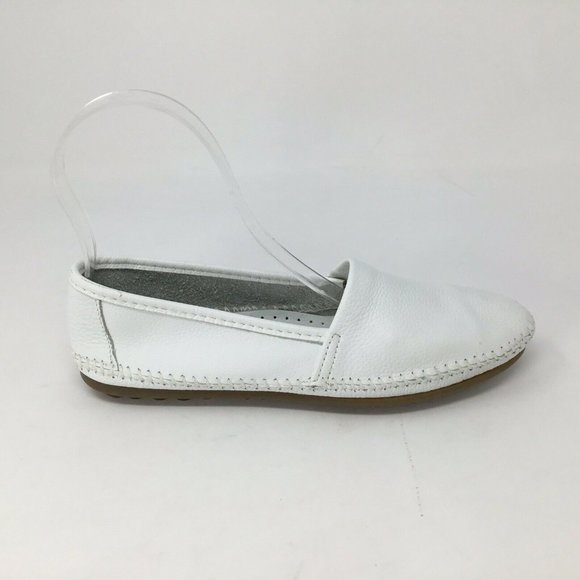 Minnetonka White Leather Moccasins Shoofly NWOT Women's 7 Slip on Loafer Nubby - Picture 3 of 9
